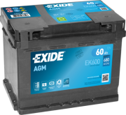 EK600 EXIDE Startovací baterie 12V / 60Ah / 680A - pravá (AGM) | EK600 EXIDE