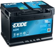 EK700 EXIDE Startovací baterie 12V / 70Ah / 760A - pravá (AGM) | EK700 EXIDE