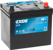 EL604 EXIDE Startovací baterie 12V / 60Ah / 520A - pravá (EFB) | EL604 EXIDE