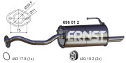 696012 Zadní tlumič výfuku ERNST