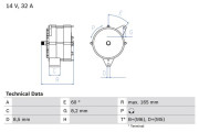 0 986 030 140 generátor BOSCH