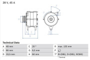 0 986 037 221 BOSCH alternátor 0 986 037 221 BOSCH