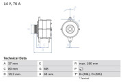 0 986 038 401 BOSCH alternátor 0 986 038 401 BOSCH