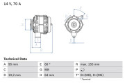 0 986 038 730 BOSCH alternátor 0 986 038 730 BOSCH