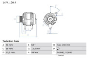 0 986 039 250 BOSCH alternátor 0 986 039 250 BOSCH