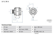 0 986 041 190 generátor BOSCH