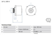 0 986 041 750 generátor BOSCH