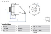 0 986 041 760 BOSCH alternátor 0 986 041 760 BOSCH