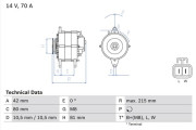 0 986 041 790 BOSCH alternátor 0 986 041 790 BOSCH