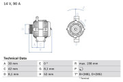 0 986 041 800 BOSCH alternátor 0 986 041 800 BOSCH