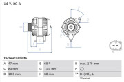 0 986 041 960 BOSCH alternátor 0 986 041 960 BOSCH