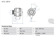 0 986 044 440 BOSCH alternátor 0 986 044 440 BOSCH