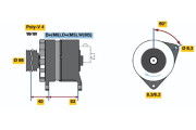 0 986 044 821 BOSCH alternátor 0 986 044 821 BOSCH