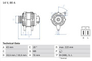 0 986 045 601 BOSCH alternátor 0 986 045 601 BOSCH