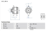 0 986 045 681 BOSCH alternátor 0 986 045 681 BOSCH