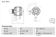 0 986 046 050 BOSCH alternátor 0 986 046 050 BOSCH