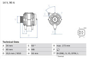 0 986 046 110 BOSCH alternátor 0 986 046 110 BOSCH