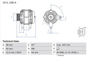 0 986 046 120 BOSCH alternátor 0 986 046 120 BOSCH