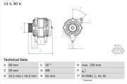 0 986 049 211 BOSCH alternátor 0 986 049 211 BOSCH