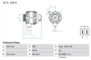 0 986 049 550 BOSCH alternátor 0 986 049 550 BOSCH