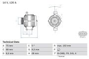 0 986 049 670 BOSCH alternátor 0 986 049 670 BOSCH