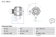 0 986 084 250 generátor BOSCH