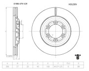 0 986 479 V29 Brzdový kotouč BOSCH