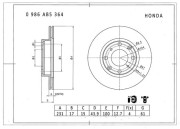 0 986 AB5 364 BOSCH brzdový kotúč 0 986 AB5 364 BOSCH