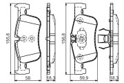 0 986 TB3 157 BOSCH sada brzdových platničiek kotúčovej brzdy 0 986 TB3 157 BOSCH