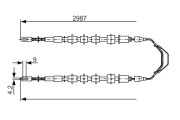 1 987 477 031 BOSCH żażné lanko parkovacej brzdy 1 987 477 031 BOSCH