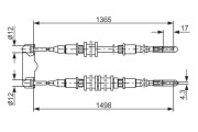 1 987 477 130 BOSCH żażné lanko parkovacej brzdy 1 987 477 130 BOSCH