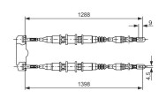 1 987 477 258 BOSCH żażné lanko parkovacej brzdy 1 987 477 258 BOSCH