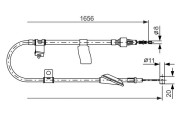 1 987 477 610 BOSCH żażné lanko parkovacej brzdy 1 987 477 610 BOSCH