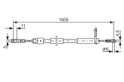 1 987 477 628 BOSCH żażné lanko parkovacej brzdy 1 987 477 628 BOSCH