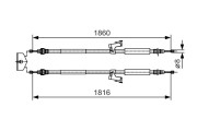 1 987 482 019 BOSCH żażné lanko parkovacej brzdy 1 987 482 019 BOSCH