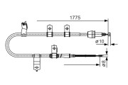 1 987 482 077 BOSCH żażné lanko parkovacej brzdy 1 987 482 077 BOSCH