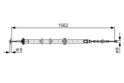 1 987 482 206 BOSCH żażné lanko parkovacej brzdy 1 987 482 206 BOSCH