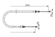 1 987 482 303 BOSCH żażné lanko parkovacej brzdy 1 987 482 303 BOSCH