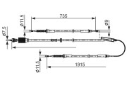 1 987 482 801 BOSCH żażné lanko parkovacej brzdy 1 987 482 801 BOSCH