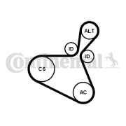 6PK1179 EXTRA K1 Sada žebrovaných klínových řemenů CONTINENTAL CTAM