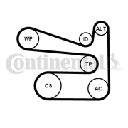 6PK1693WP1 Vodní pumpa + klinový żebrový řemen CONTINENTAL CTAM