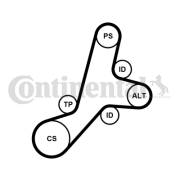 6PK1345K1 CONTINENTAL CTAM ozubený klinový remeň - sada 6PK1345K1 CONTINENTAL CTAM