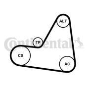 6PK1680K1 CONTINENTAL CTAM ozubený klinový remeň - sada 6PK1680K1 CONTINENTAL CTAM