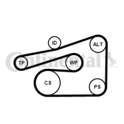 6PK1733K4 CONTINENTAL CTAM ozubený klinový remeň - sada 6PK1733K4 CONTINENTAL CTAM