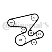 6PK2080WP1 Vodní pumpa + klinový żebrový řemen CONTINENTAL CTAM