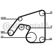 6PK2415D1 CONTINENTAL CTAM ozubený klinový remeň - sada 6PK2415D1 CONTINENTAL CTAM