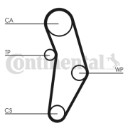 CT1049WP2 Vodní pumpa + sada ozubeného řemene CONTINENTAL CTAM