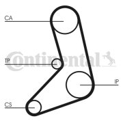 CT542 Ozubený řemen rozvodů CONTINENTAL CTAM