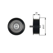 T36438 Vratná/vodicí kladka, klínový žebrový řemen RPM™ Racing Timing Belt GATES
