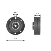 T41175 Vratná/vodicí kladka, ozubený řemen DriveAlign® GATES